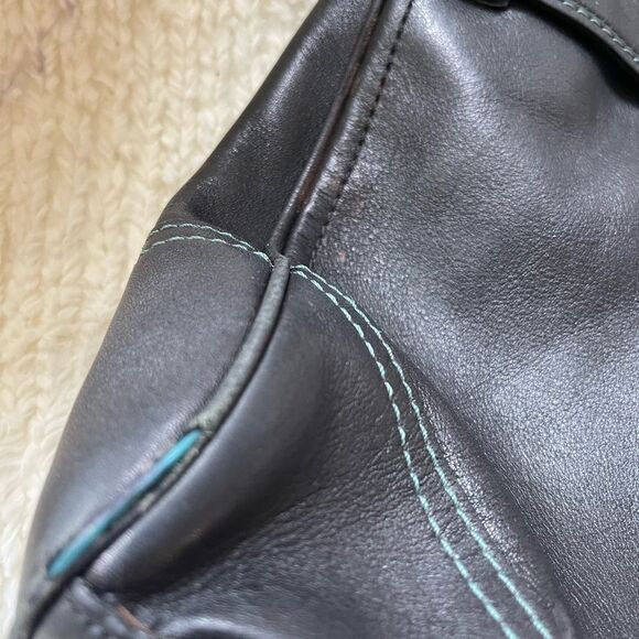 COACH HAMPTON soft Leather Black Medium Satchel with silver tone accents . - Picture 14 of 15